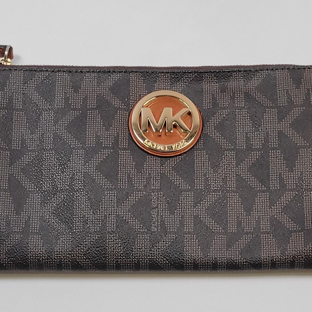 Michael Kors Black and Gold Wristlet